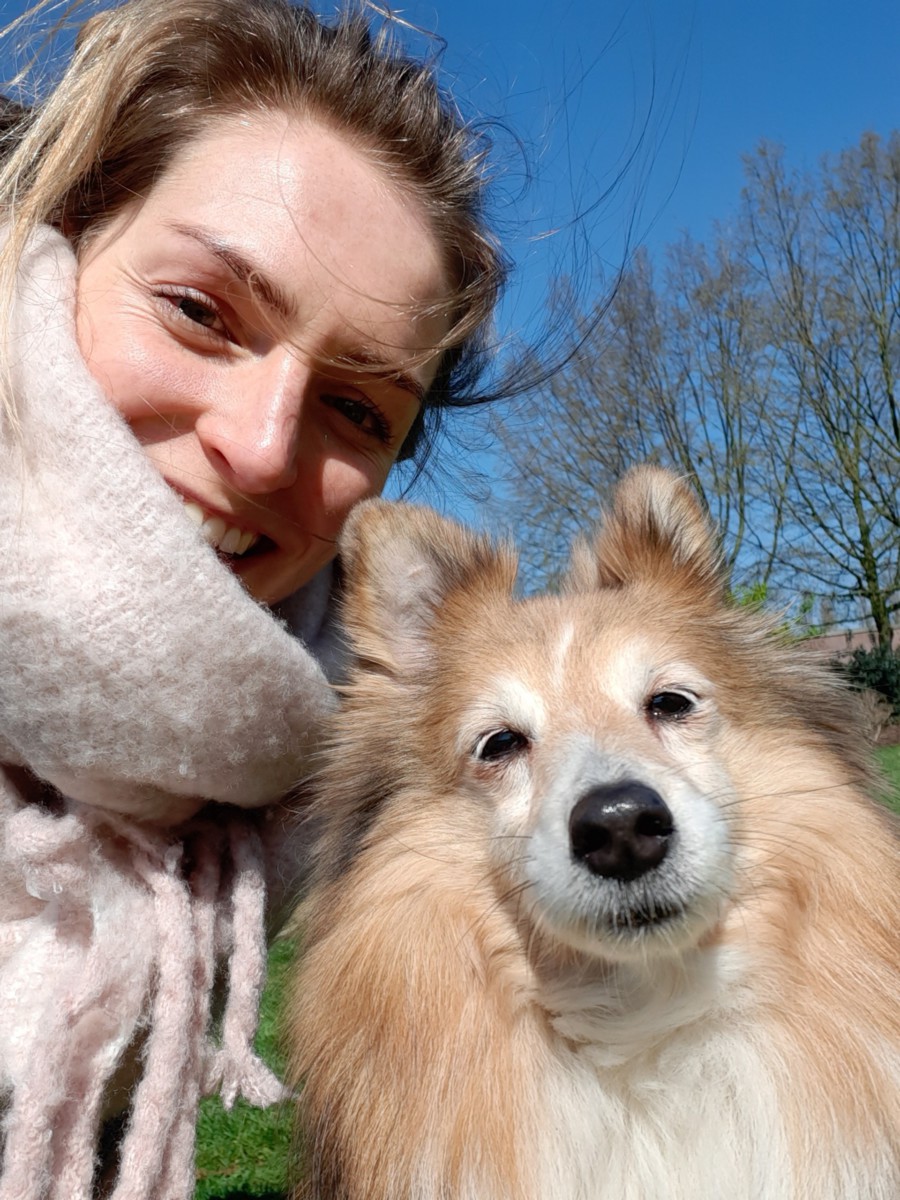 Karen and co-worker dog Laska